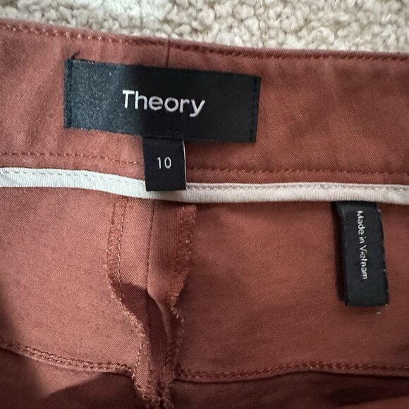 Theory Pants Women’s Size 10 Brown Cropped Wide Leg Culottes - Picture 3 of 11